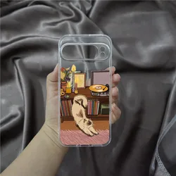 Vintage Art Van Gogh Black Cat Soft Clear Phone Case Cover - Pixel 8A (-1)
