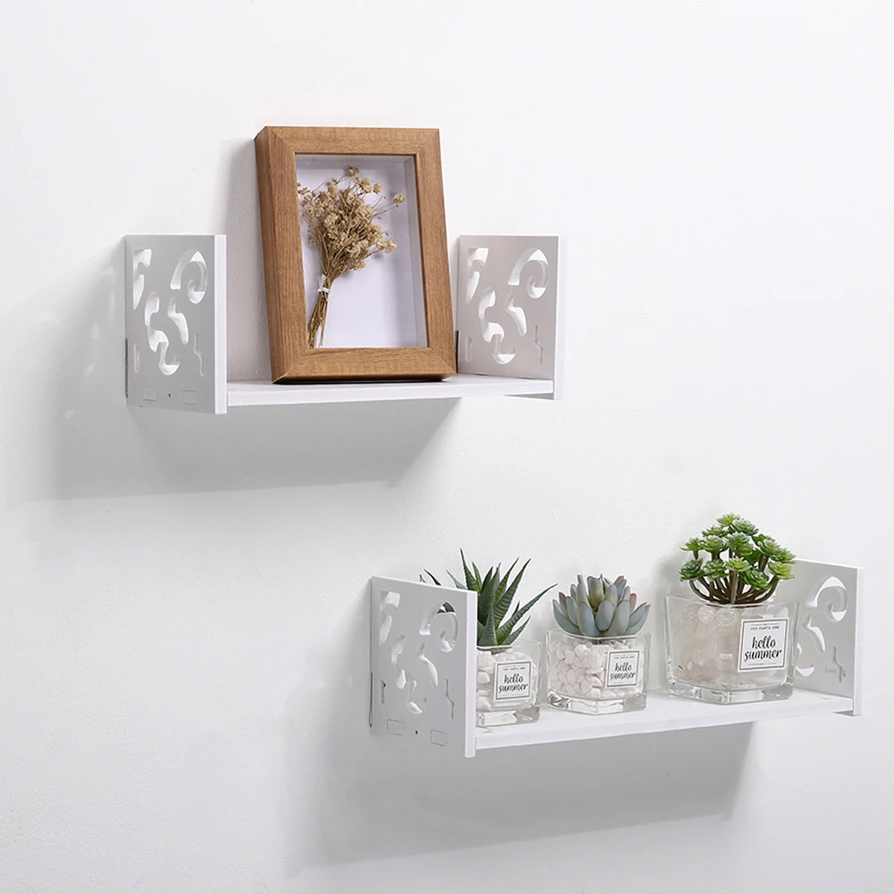 Modern U-shaped wall-mounted shelf 2PCS, set Multifunctional wooden floating board rack Kitchen living room storage rack: 3 - 5 Days Free Delivery Only UK