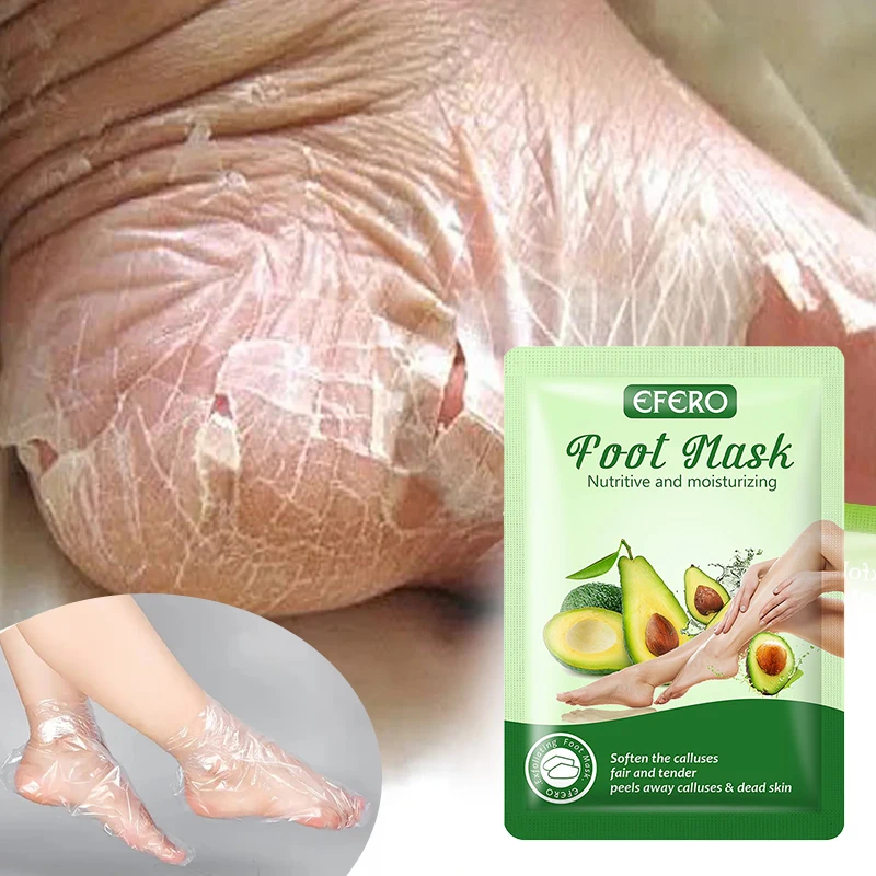 

Exfoliating Foot Mask Moisturizing Spa Pedicure Socks Anti Drying Cracking Heel Peeling Dead Skin Remover Avocado Feet Mask