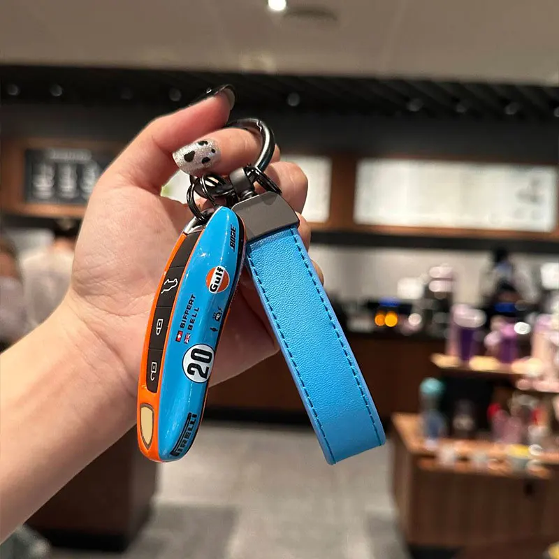 포르쉐 마칸 카이엔 718 파나메라 911 개조 차량 키 케이스 커버 스마트 리모트 폴딩 키체인 액세서리