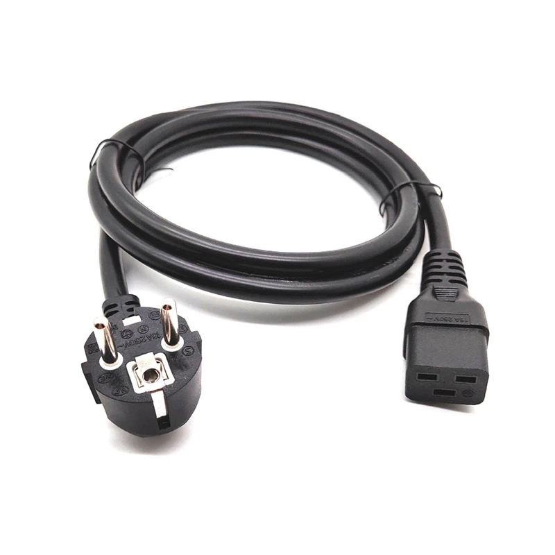 

4PCS European Standard Plug Three-Core Pipe Wire Electrical Connection Cable EU Plug