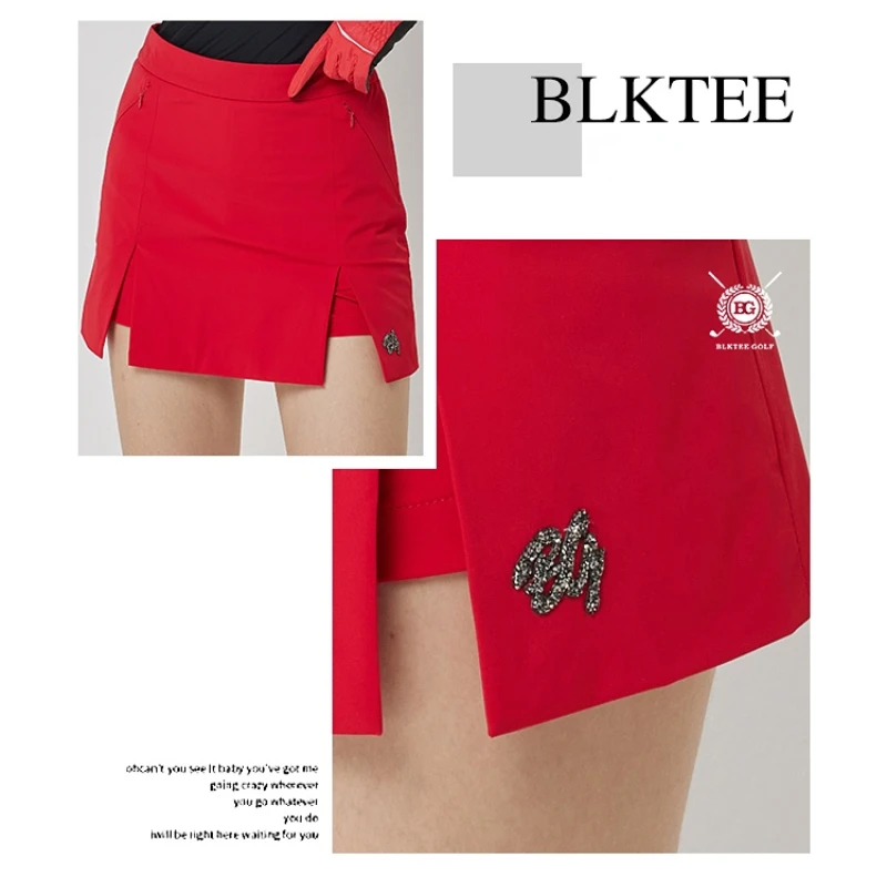 BLKTEE Golf Spring Summer New Skirt Women's Comfortable Breathable High Waist Split Short Skirt Sports Golf A-line Skort