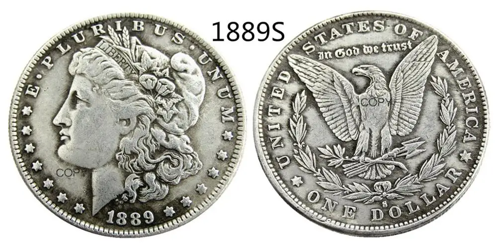 

-S доллар Моргана, Посеребренная копия монеты