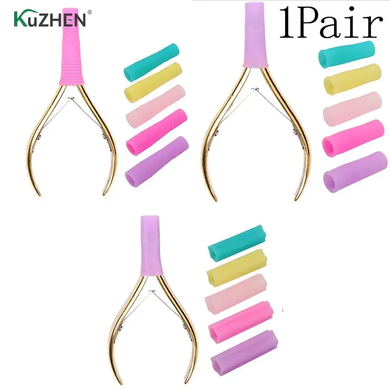 2pcs Silicone Nipper Cover Sleeve Nail Cuticle Scissors Tweezers Cap