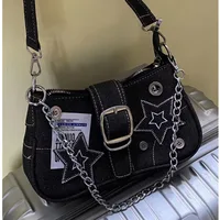 Sacs à main en toile à motif d'étoiles pour femmes, sacs sous les bras pour filles cool, petits sacs initiés, sacs à main JOTote, mode vintage, Y2K 5