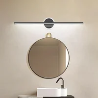 Modern LED Wall Lamp Black Mirror Light Dresser Bathroom Toilet  Long Strip Lamps Home Decor 40/60/80CM Led Lighting Lustre 2