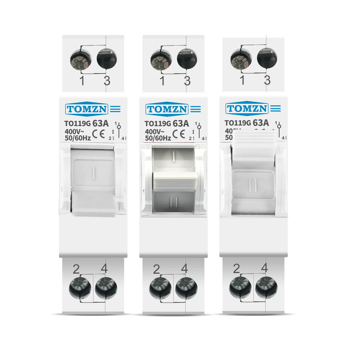 TOMZN 1P 230V AC 40A 63A MTS Dual Power Manual Transfer Isolating Switch Interlock Circuit Breaker