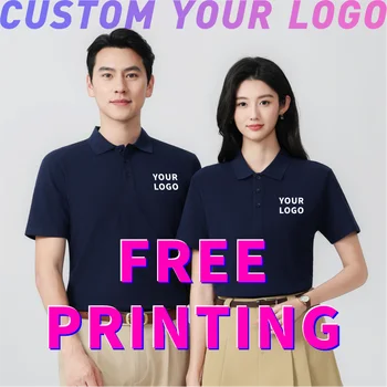Polo personalizzata con stampa logo gratuita, abbigliamento in cotone, magliette culturali, t-shirt casual da uomo e donna, t-shirt aziendale con ricamo