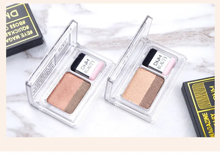Two-color Matte Eye Shadow Double Small Box Lazy Eye Shadow  Easy to Carry Eyeshadow Tray Professional Women's Cosmetics 6