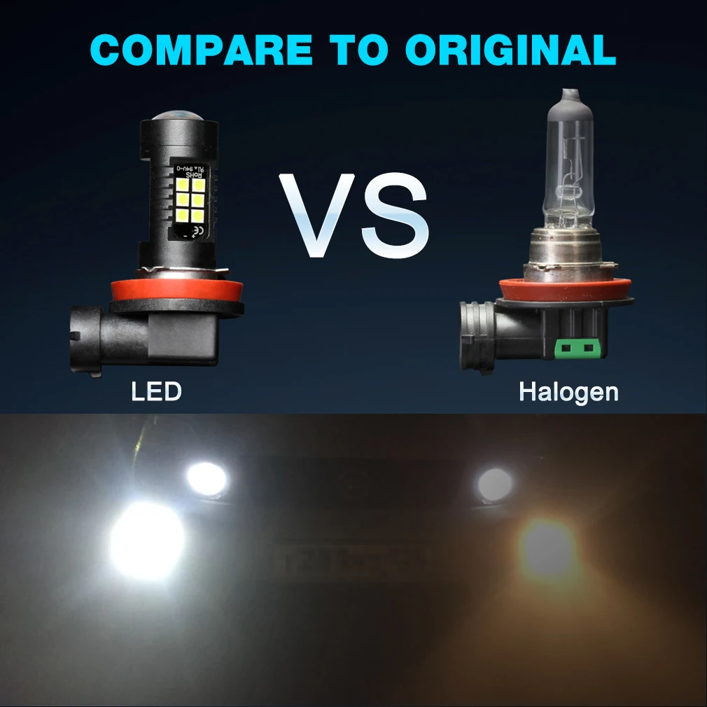 Led car lights 2Pcs H8 H11 HB4 9006 HB3 9005 fog bulbs 12V 24V