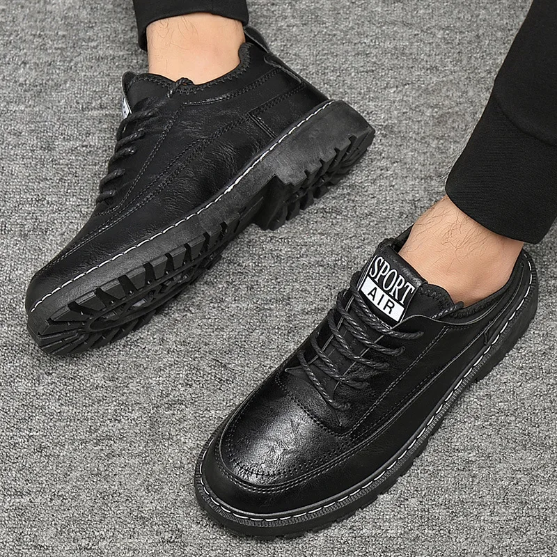 Black Men's Shoes 2024 Leather Casual Shoes for Men Fashion Black Men's Shoes 2024 Leather Casual Shoes for Men Fashion