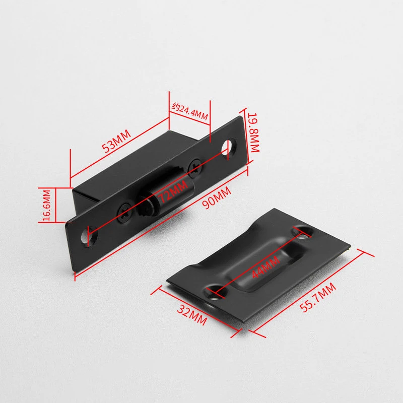 1PCS High-quality Furniture Hardware Hidden Gold Door Stops Stainless Steel Latches Cupboard Cabinet Roller Latch Lock_voghion.com