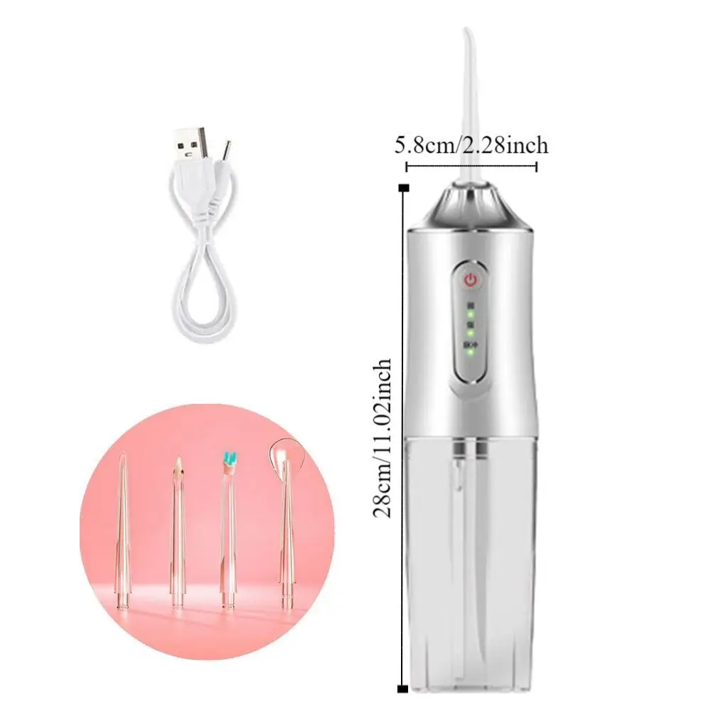 4 Jet Tip Electric Oral Irrigator 3 Modes 220ml Mouth Washing Machine Oral Care Waterproof Dental Bed Sprinkler Household