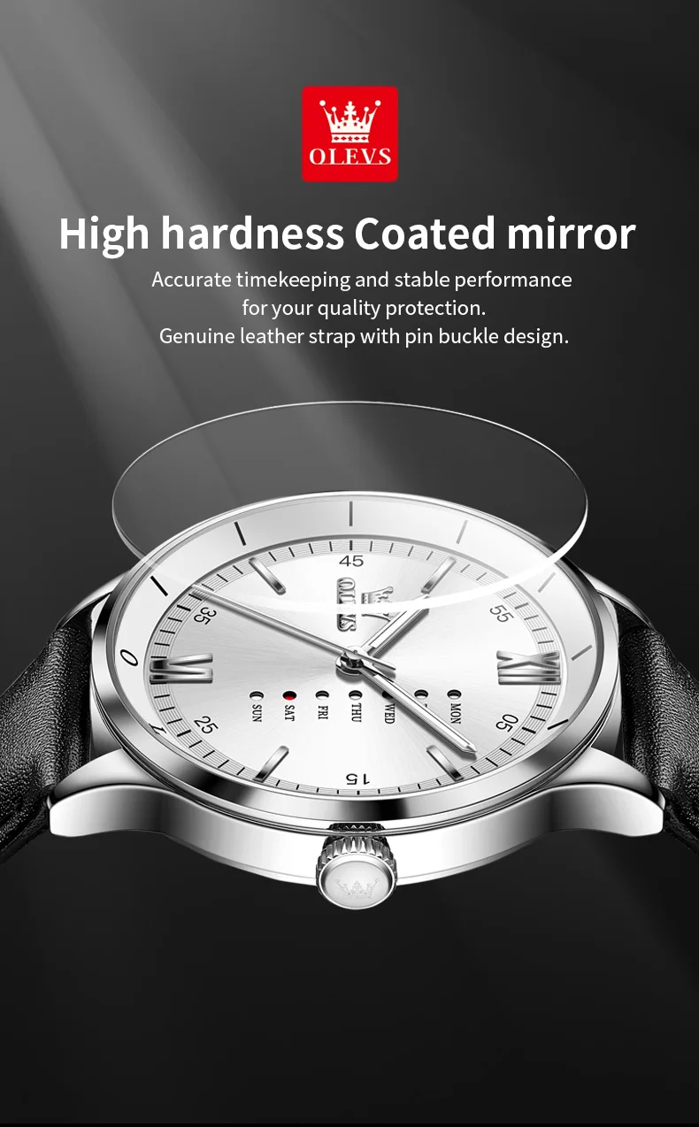 OLEVS 2931 Men Watch Fashion Simple Leather Waterproof Luminous Calendar Chronograph Luxury Brand Sports Quartz Men Watch Reloj