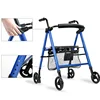 Multi-Functional Folding Walking Trolley - Aluminum Alloy Four-Wheel Walker, Comfortable Seating and Shock Absorber 3