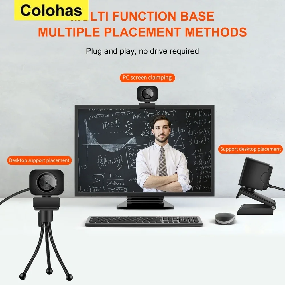 1PC 2K Full HD 1080P Web Camera Autofocus With Microphone USB Web Cam For PC Computer Mac Laptop Desktop YouTube Webcamera
