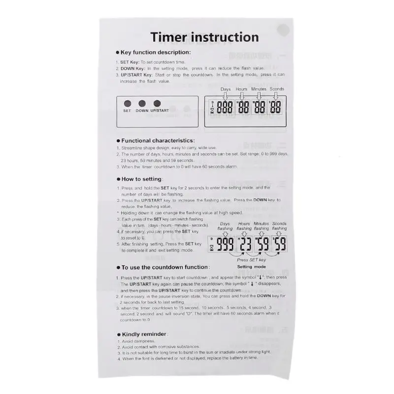 

Digital Countdown Days Timer Big Days Count Down Clock for Vacation Retire 203C