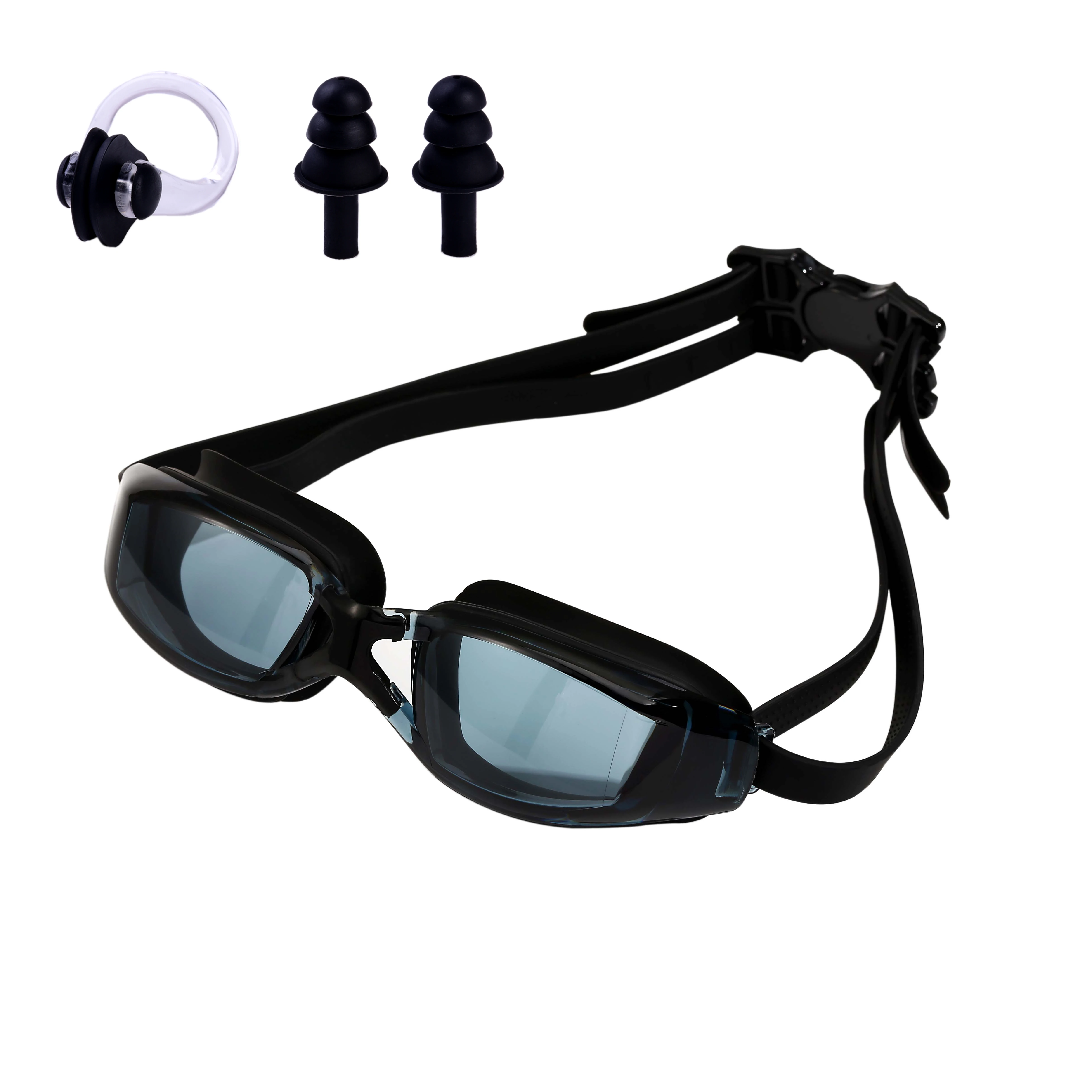 Men and women swimming glasses adults high-definition防雾 swimming glasses waterproof silicone goggles earplugs