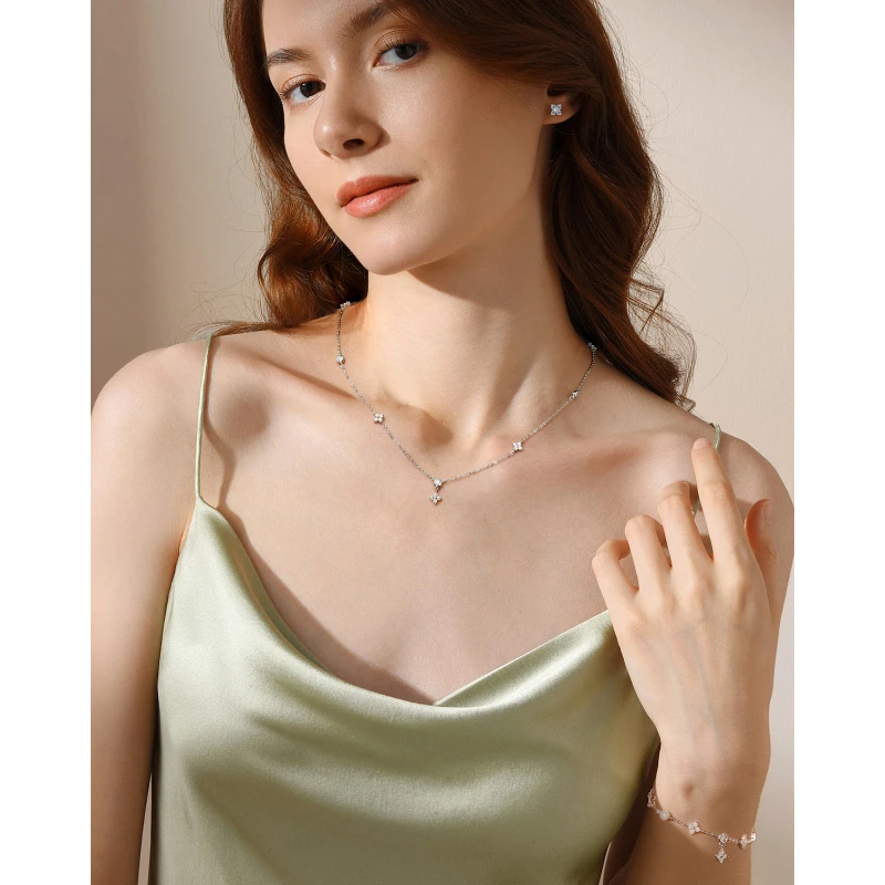 Collana Donna In Argento 925 Con Ciondolo Rosa - Gioiello Artigianale Italiano Con Zirconi, In Scatola Regalo - 3