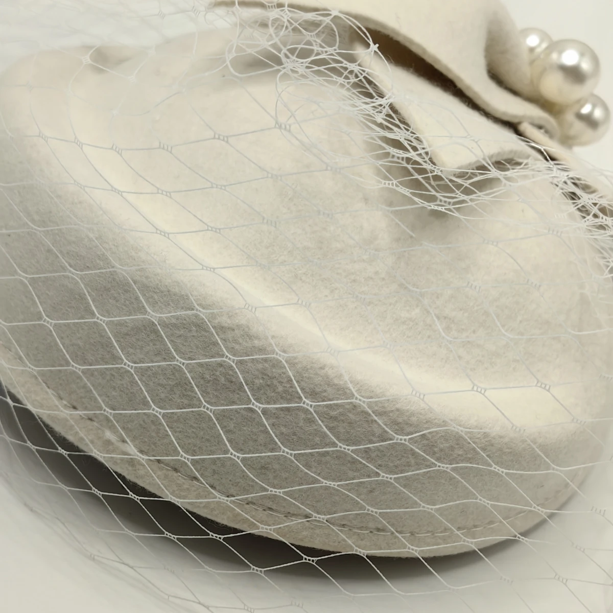 Winter Wool Bow Hat with Veil，Ladies‘ Elegant French Style Party Wedding Bridal Fascinator，Women Vintage Ascot Derby Hat