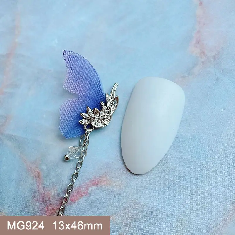 10 stücke Luxus Spitze Schmetterling Anhänger Zirkon Kristalle Metall Nägel Schmuck Dekorationen Nail Art Zubehör Charms Teile Lieferungen – Detail 36