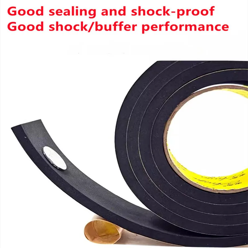 Self Adhesive Sponge Seal Strip Thicken EPDM Rubber Single Sided Adhesive Soundproof Foam Anti-collision Seal Gasket Door Seal Strip Sealing Strip Tape Window Seal Strip Sealing Tape Rubber Seal Strip Sealing Strip