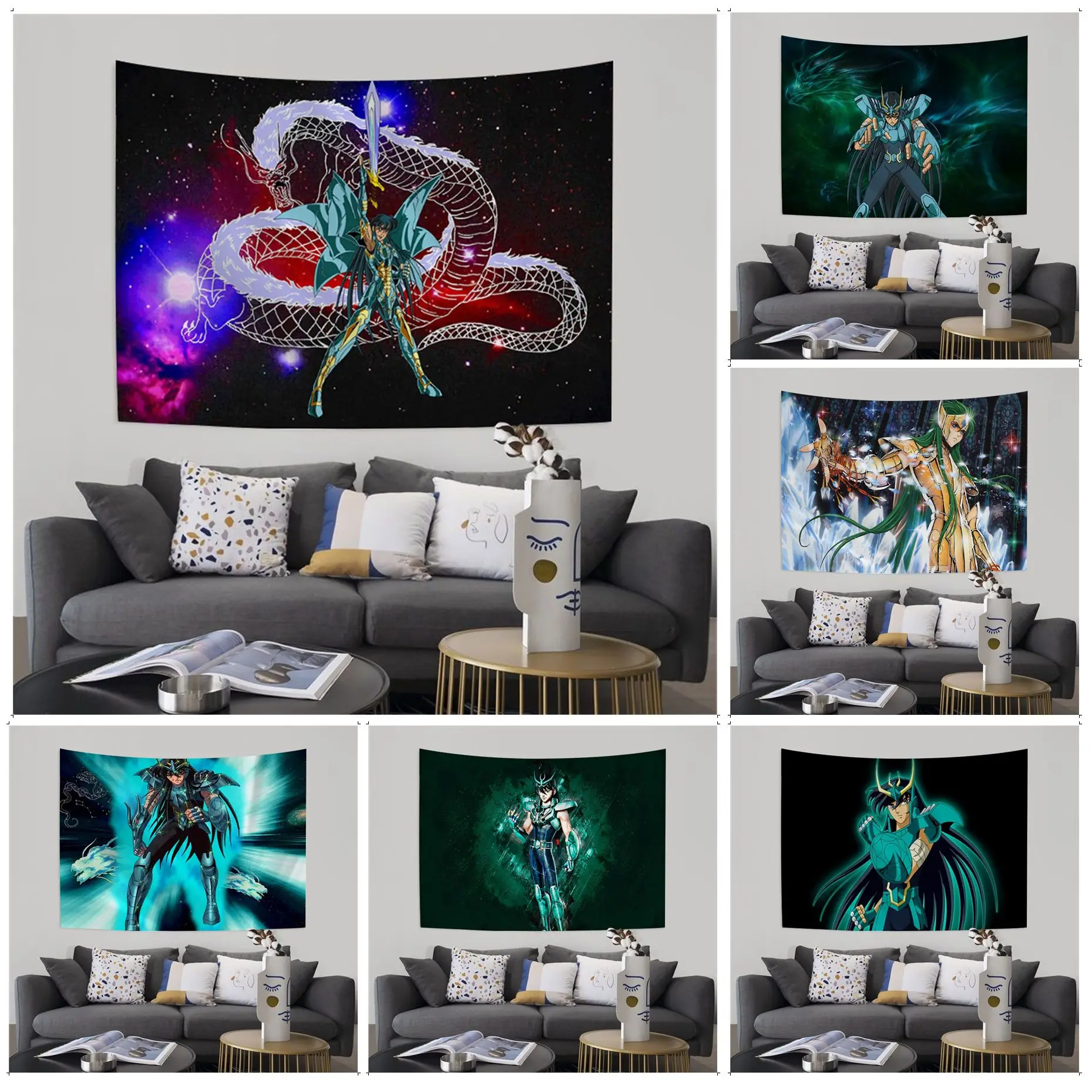 

Saint Seiya Shiryu DIY Wall Tapestry Art Science Fiction Room Home Decor INS Home Decor