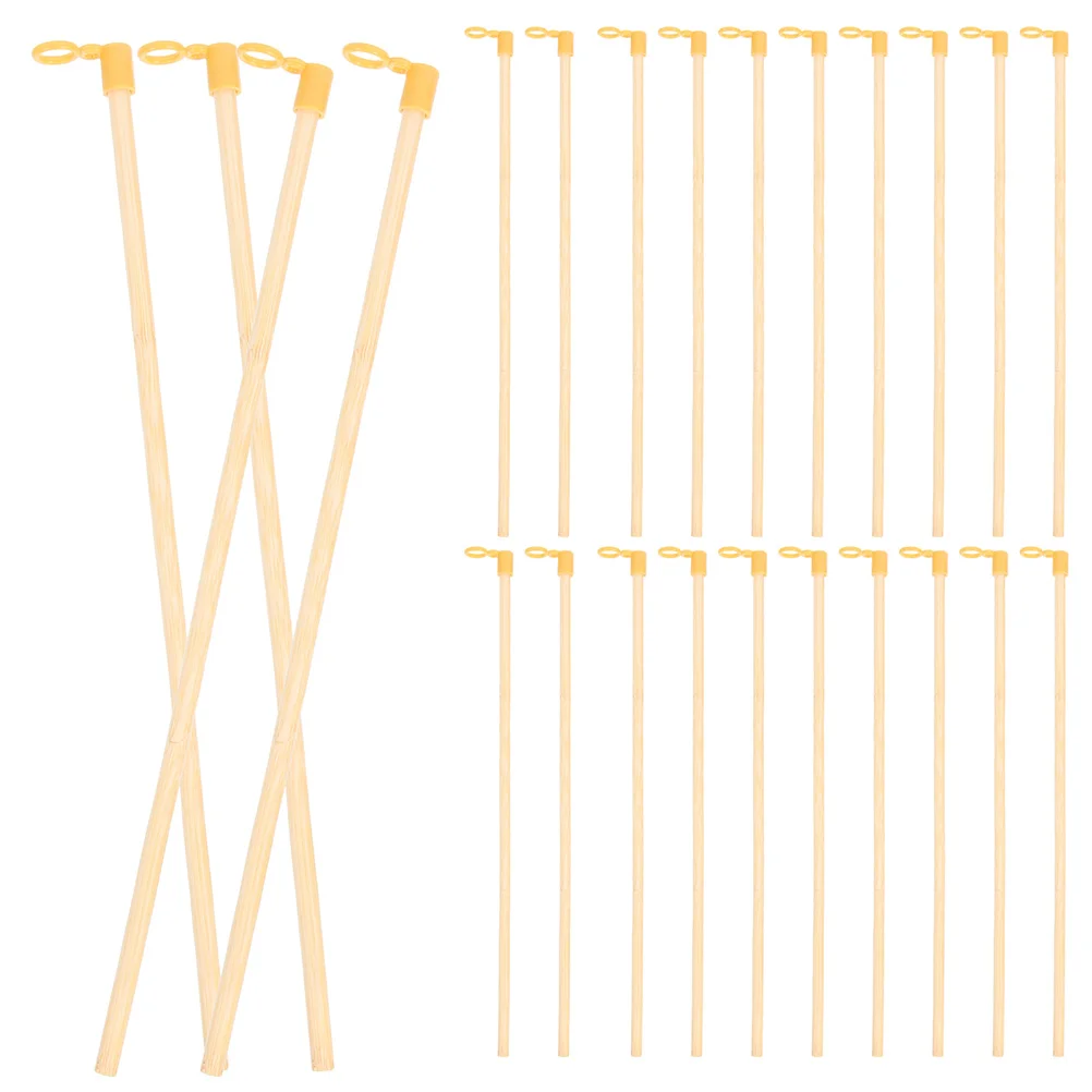 

50 Pcs Lantern Stand Lantern Handle Wood Stick Wooden Sticks Lanterns Bulk Festival Toy Supplies Pole for Making