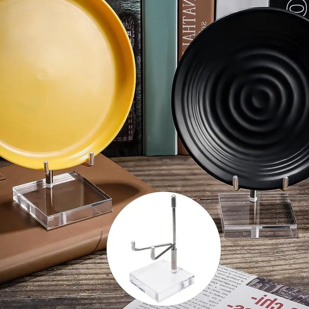 Acrylic Display Stand for Pottery Platters Display Stand for Earth Rocks Metal Display Stand with Acrylic Base for Collections