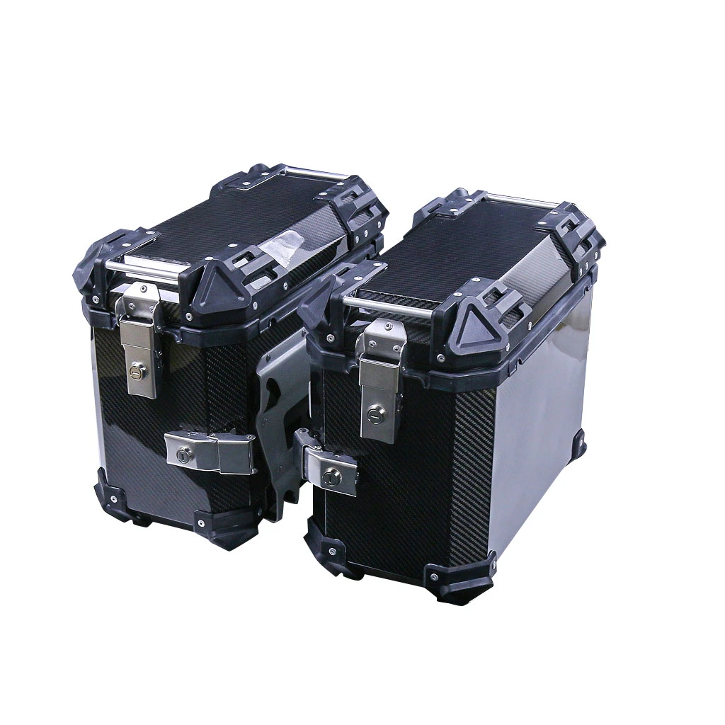 38L Universal Waterproof 3K Carbon Fiber Toolbox Motorcycle Trunk Left