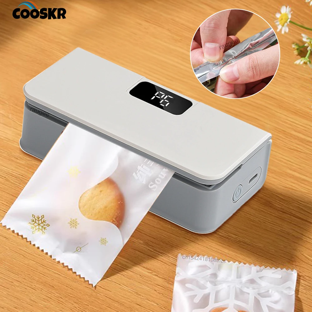 Heat Sealer Portable Rechargable Heat Bag Sealing Machine for Food Storage Plastic Bag Sealer Food Packaging Bag Heat Sealer 1