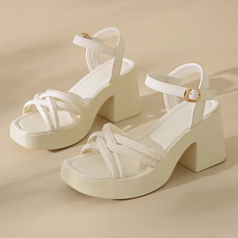 Summer Fashion Platform Muffin Thick Bottom Open Toe Pearl Super High main image 1