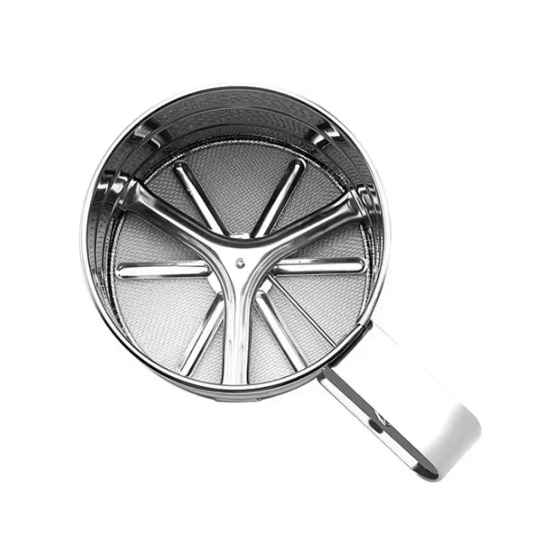 Stainless Steel Handheld Flour Sieve with Hand Pressure Design Filter Screen Flour Sieve Shaker