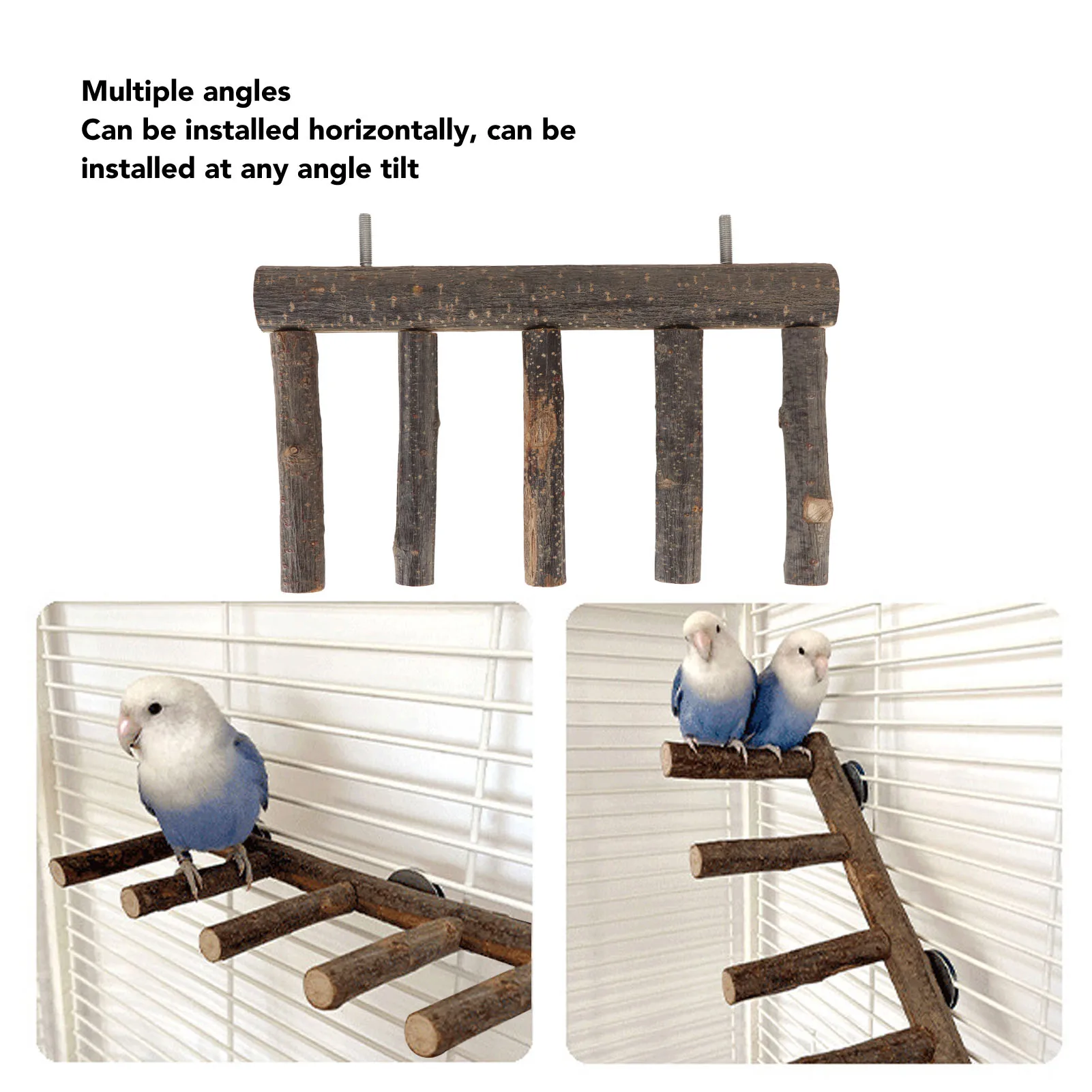 Bird Wooden Ladder Grinding Claws Multi Step Ladder Parrot Perch For Small Medium Parrot 7 Step