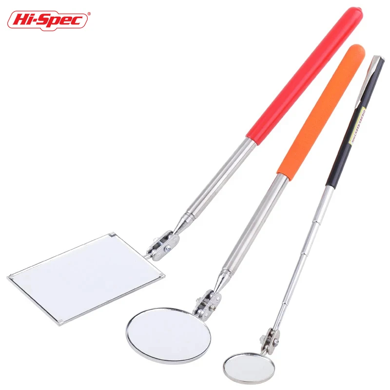 1Pc Square/round Rotatable Mirror Angle Telescopic Mirror Extendible Inspection Stainless Steel Detection Tool Equipment