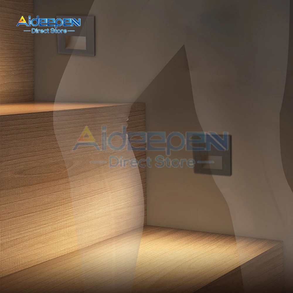 Led Light Led Wall Lamp Wall Light Recessed Led Wall Lamp Stair Switch AC 180-220V Step Corridor Indoor Lighting Warm/Cold Light Gold Black White Grey