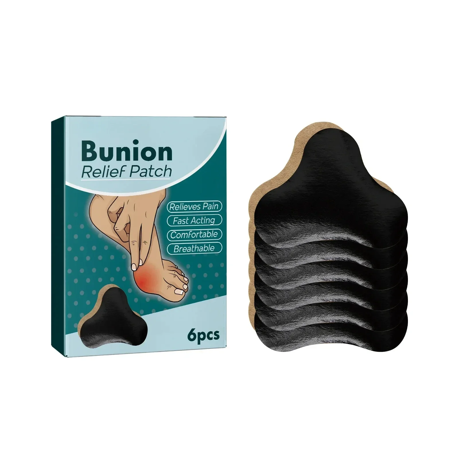 Bunion Pain Relief Patch Feet Bone Thumb Corrector Arthritis Foot Gout Swelling Treatment Medical Plaster Toe Pain Patch 6pcs/bo