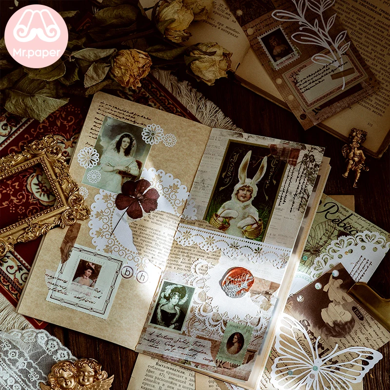 Mr.paper 8 Designs 10Pcs/lot White Lace Paper Loose Leaf Homemade White Lace Memo Pads