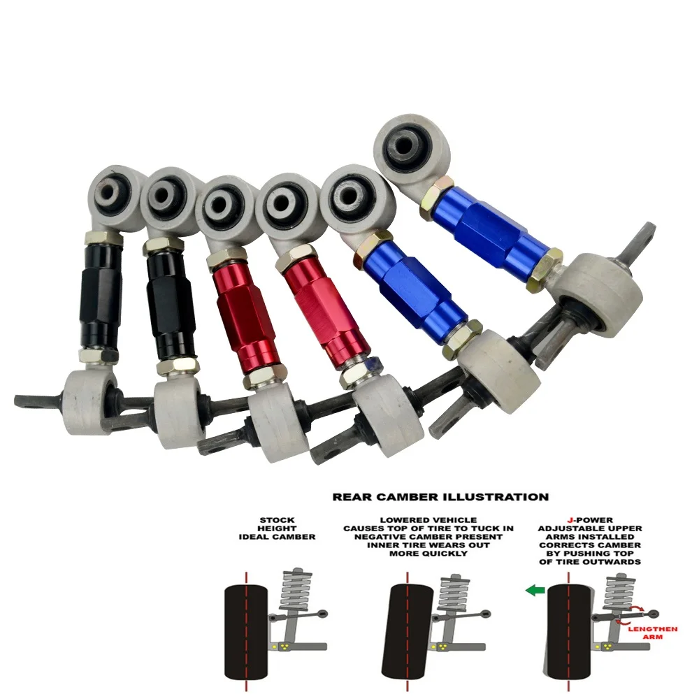 Rear Adjustable Camber Arms Kit 10mm Hole for Honda CRX Civic EK/EG Del Sol Acura Integra