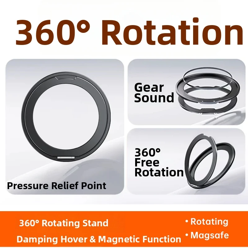 Ultimate 360° Rotating Magnetic Stand Case with Stress Relief Ring Holder & Full Lens Protection