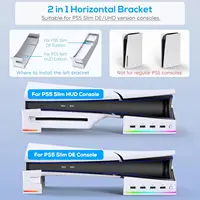 IPEGA Horizontal Stand with RGB LED Light for PS5 Slim Console,Stand Holder Accessories with 14 Light Modes and 4-Port USB Ports - Image 3