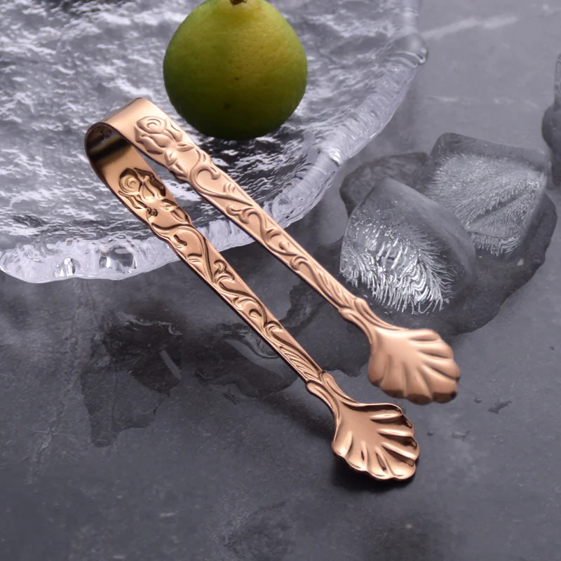 304 Stainless Steel Mini Grill Food Tongs Ice Cube Holder Sugar Dessert Tea Food Serving Clip Fruit Salad Clamp Kitchen Tools