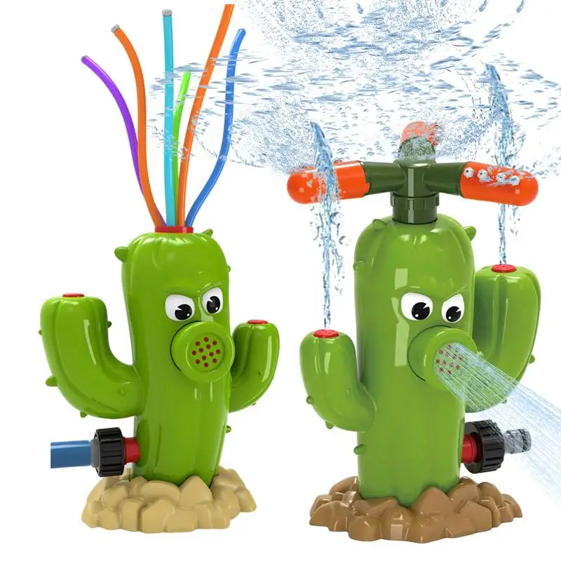 

Sprinkler for Kids Backyard Spinning Cactus Sprinkling Toy Children's Splashing Fun Toys for Summer Days Attaches to Garden Hose