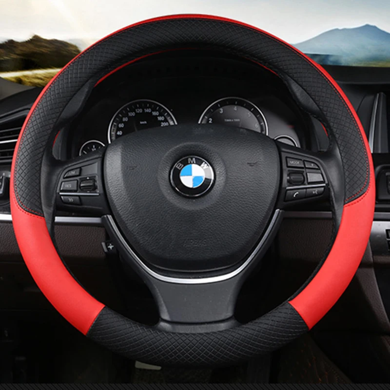 Steering Wheel Cover Micro Fiber Leather Fit 98% Car Models 37-38cm Interior details Car Accessories Auto Goods