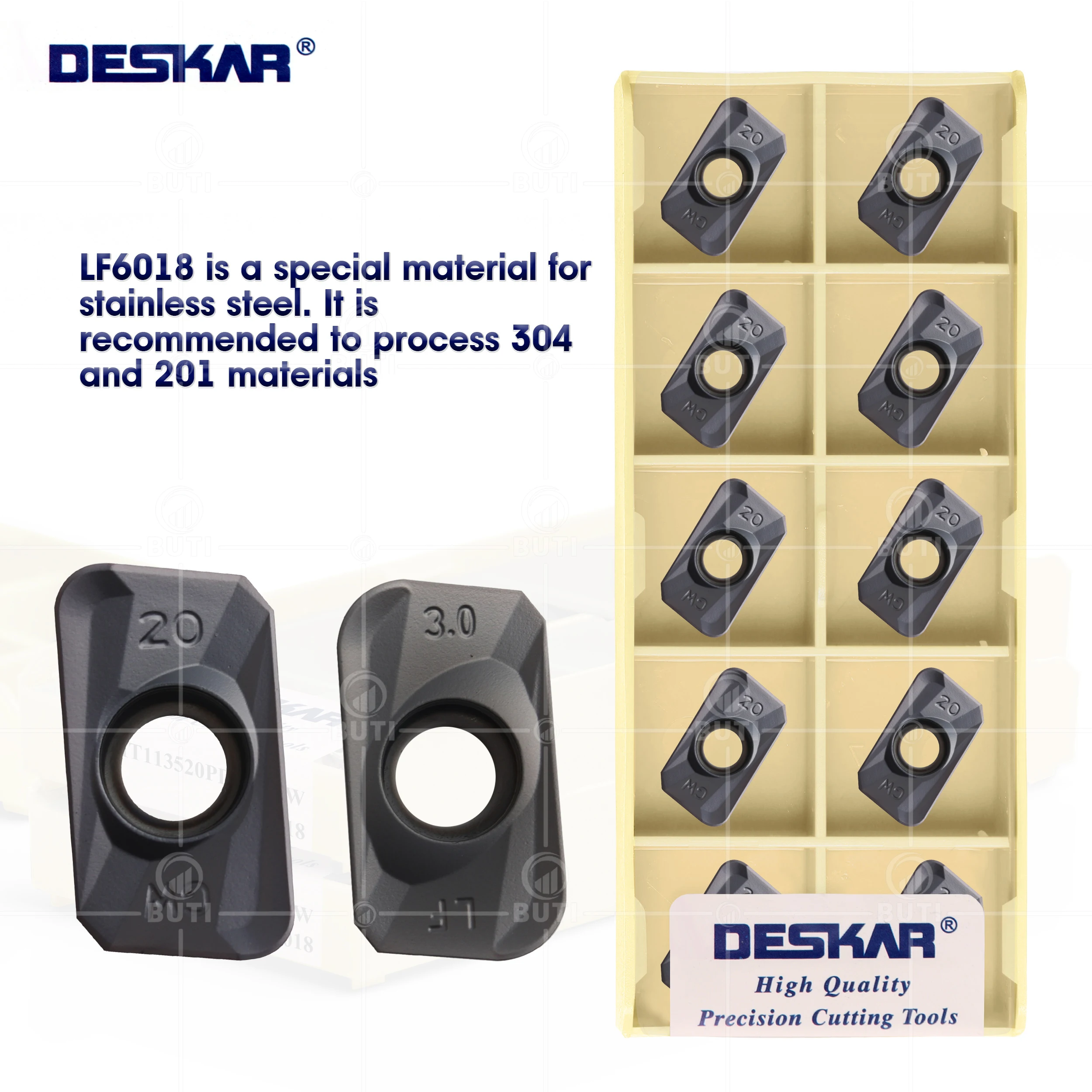 DESKAR 100 % Original APMT 113520 PDER APMT 160420 /430PDER-GW LF6018 CNC-Drehmaschine, quadratische Fräsklingen für die Edelstahlbearbeitung