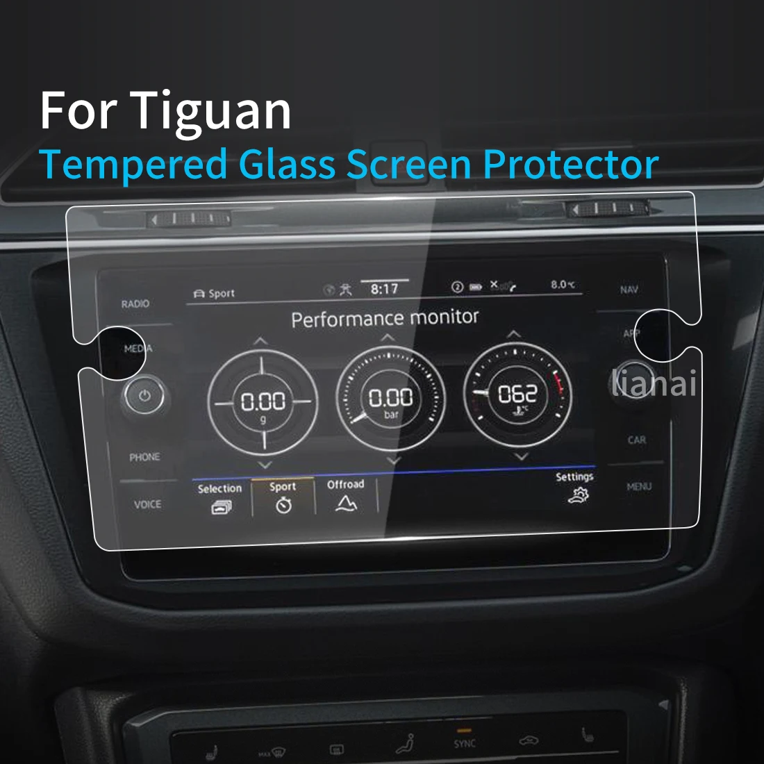 

Защита экрана для VW Tiguan 2023, внешний дисплей, автомобильные наклейки, защита Carplay, аксессуары для интерьера