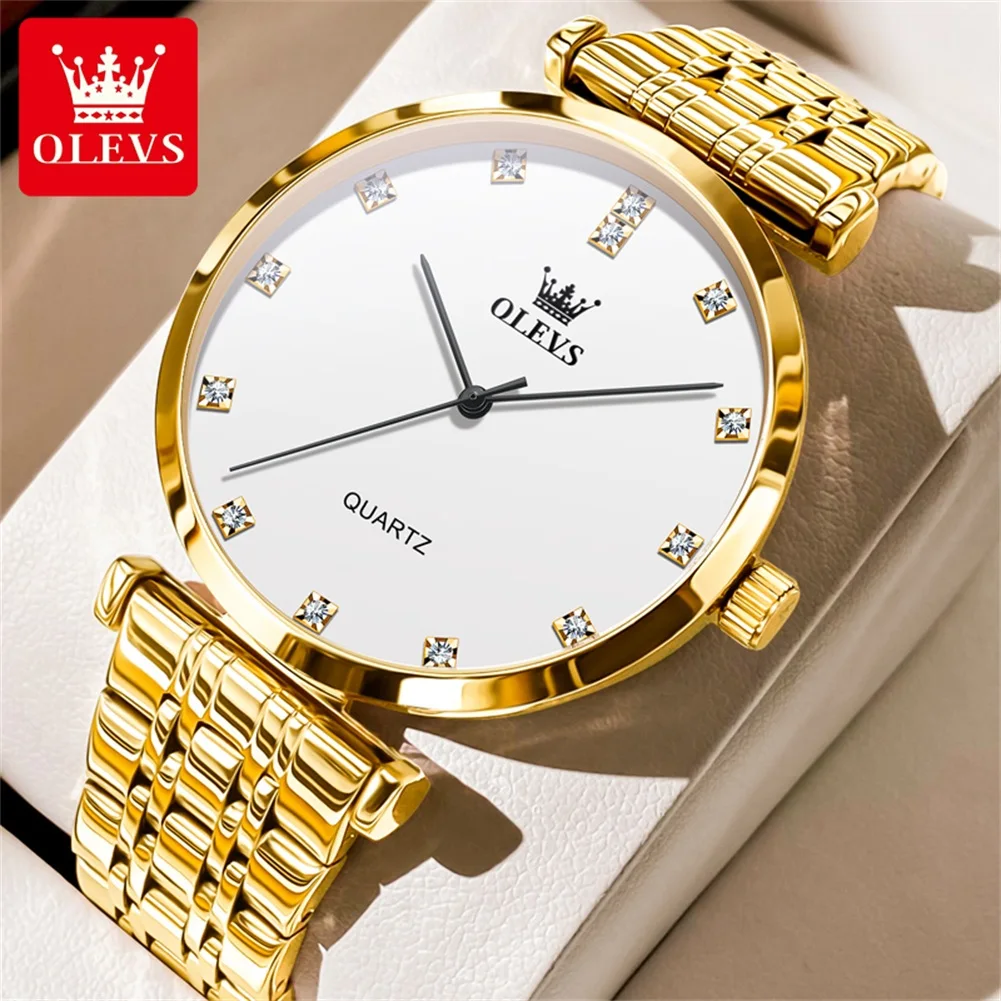 

OLEVS Simplicity Quartz Watch for Men Luxury Original Stainless Steel Waterproof Diamond Scale Men's Wristwatch 2024 New Watches