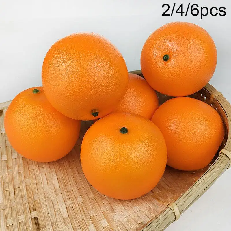 Artificial Orange Fruit Decorations - Set of 2/4/6 for Home and Event Decor【Homeclub】