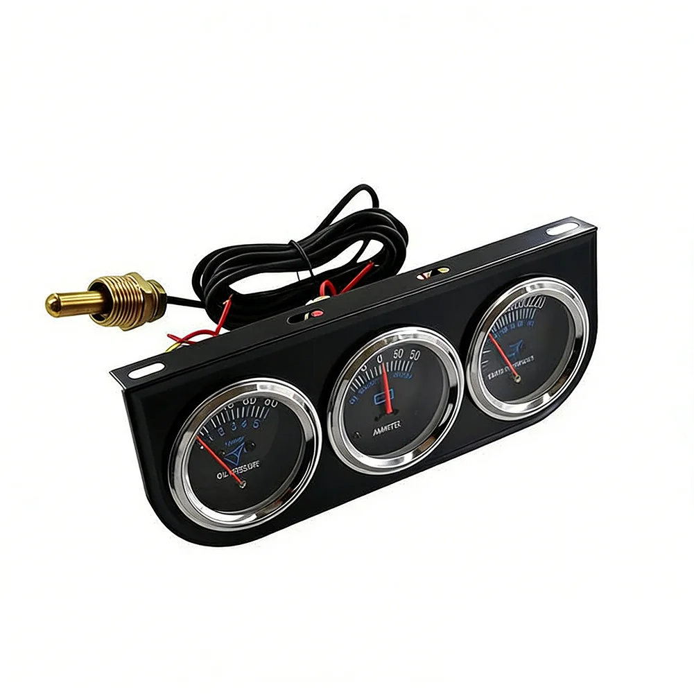 52mm 24V 트리플 게이지 클러스터 클래식 기계식 포인터 수온 오일 압력 연료 레벨 트럭 대시보드 장착용