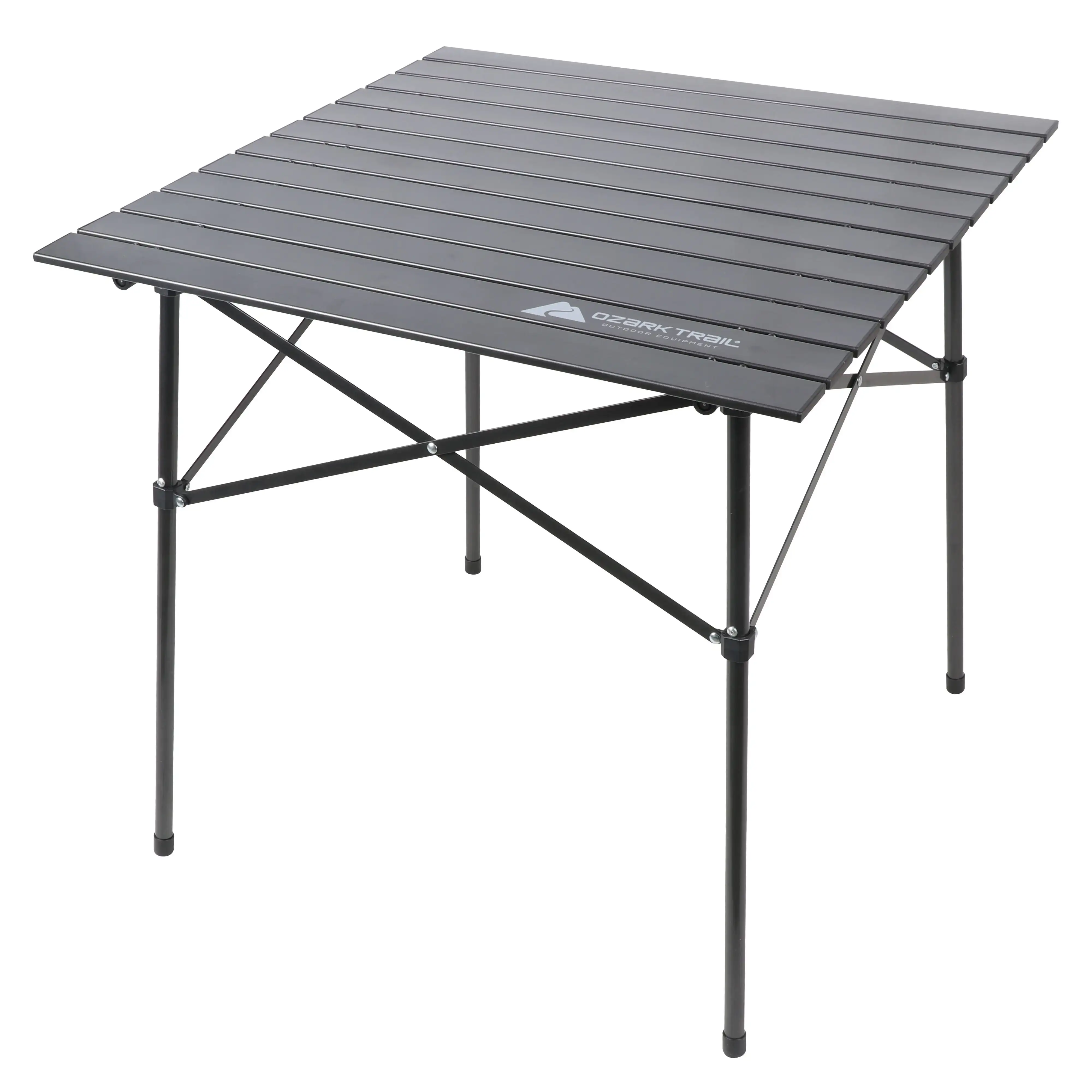 

Roll Top Camping Table, 31" x 31" x 27", Gray Brown